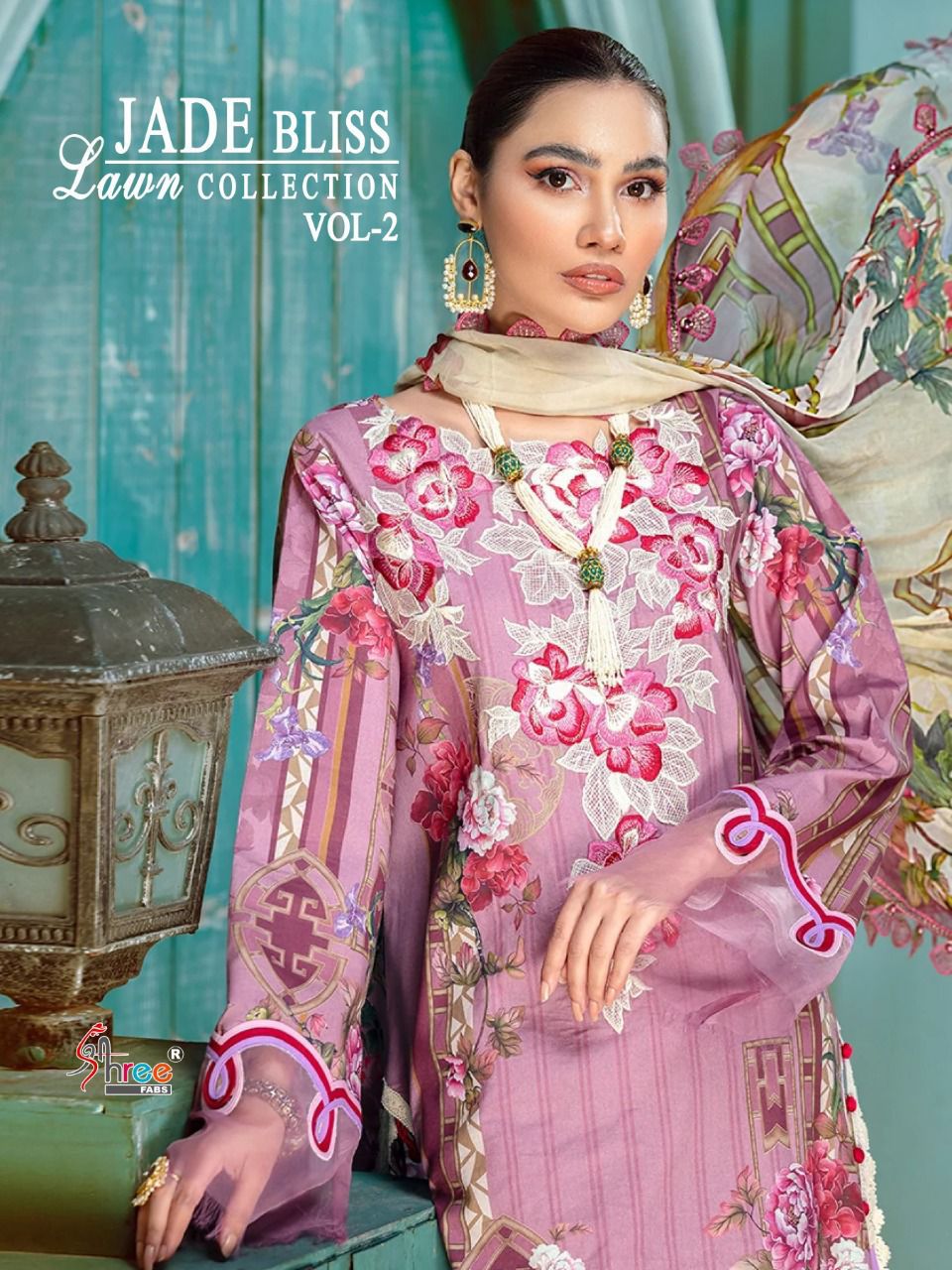 shree fab jade bliss lawn collection vol 2 lawn cotton innovative look salwar suit with chiffon dupatta catalog