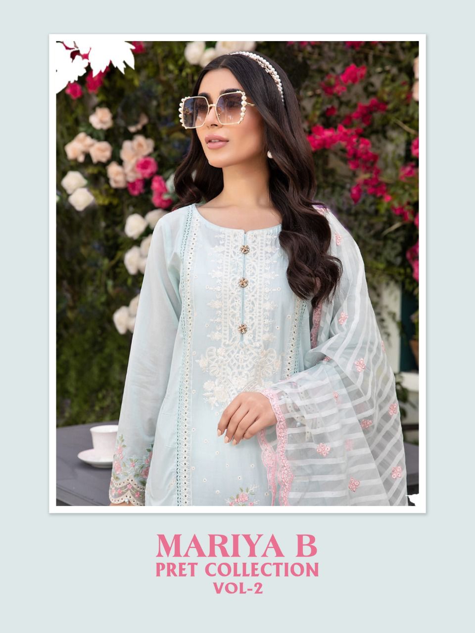 shree fab maria b pret collction vol  02 cotton astonishing salwar suit catalog