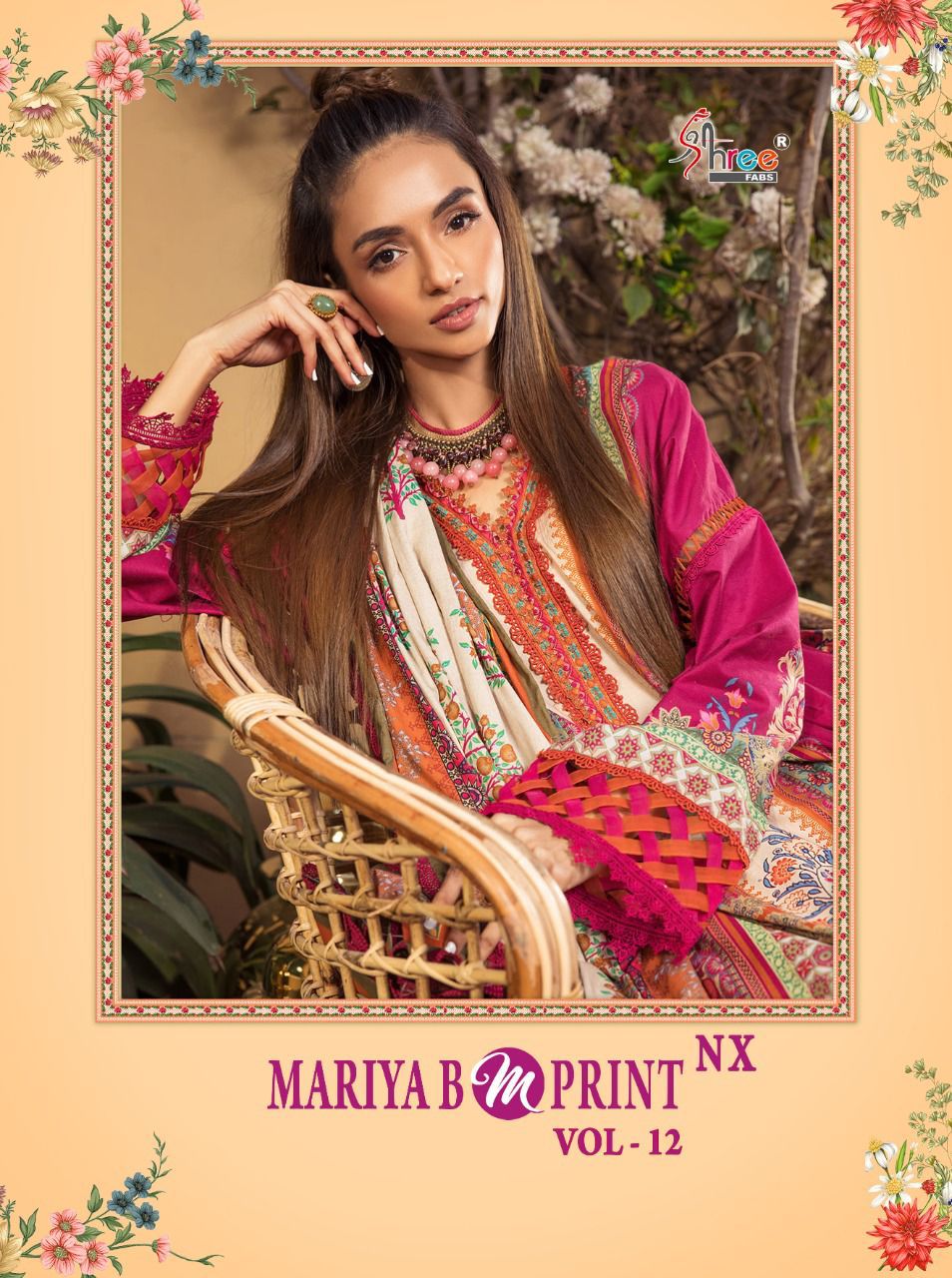 shree fab mariab m print vol 12 nx  cotton elegant salwar suit with siffon dupatta catalog