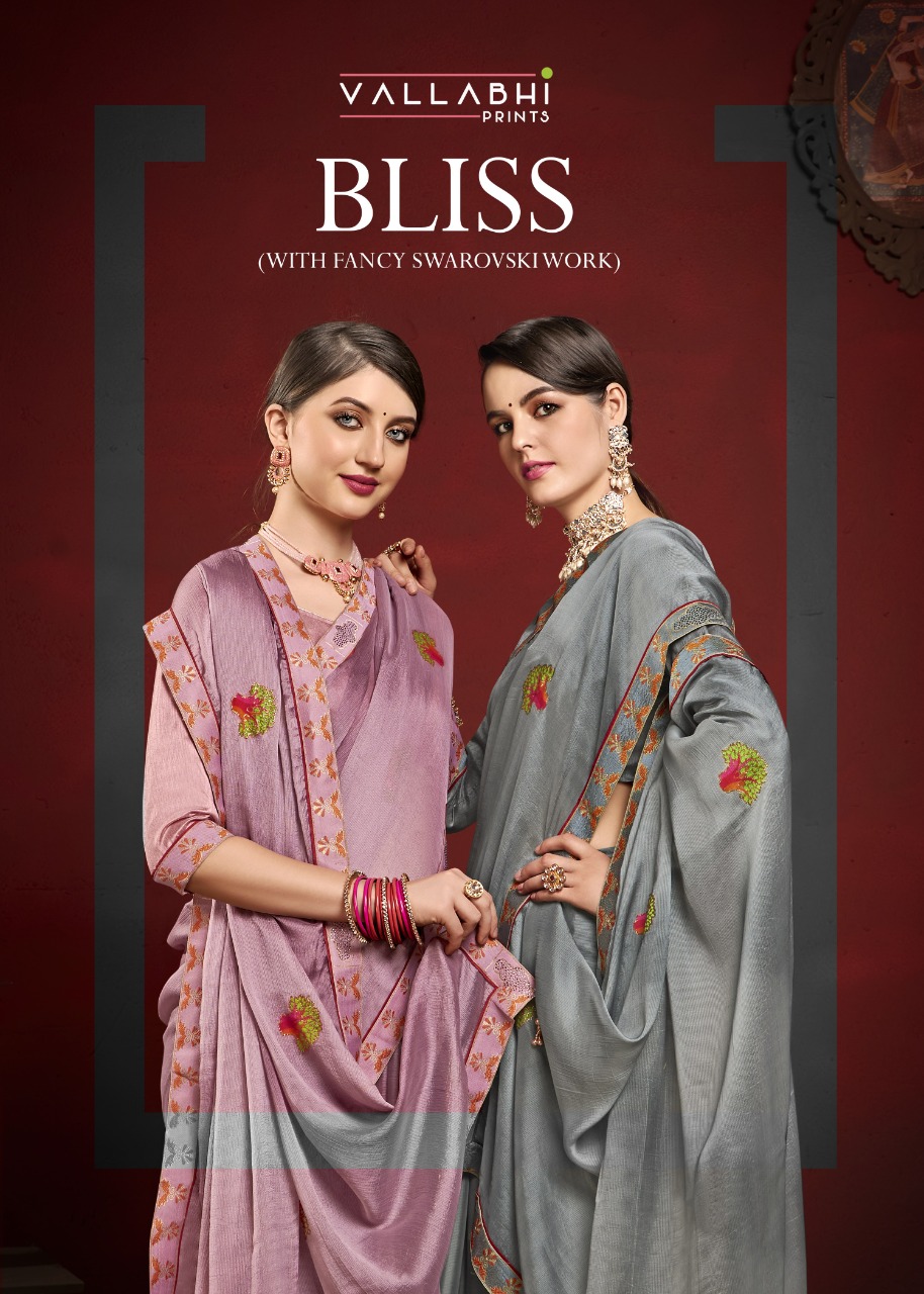 vallabhi print bliss moss chiffon new and modern style saree catalog