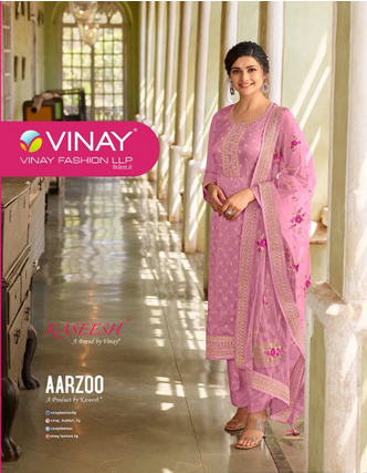 vinay fashion kaseesh aarzoo dola jaquard georgette regal look salwar suit catalog