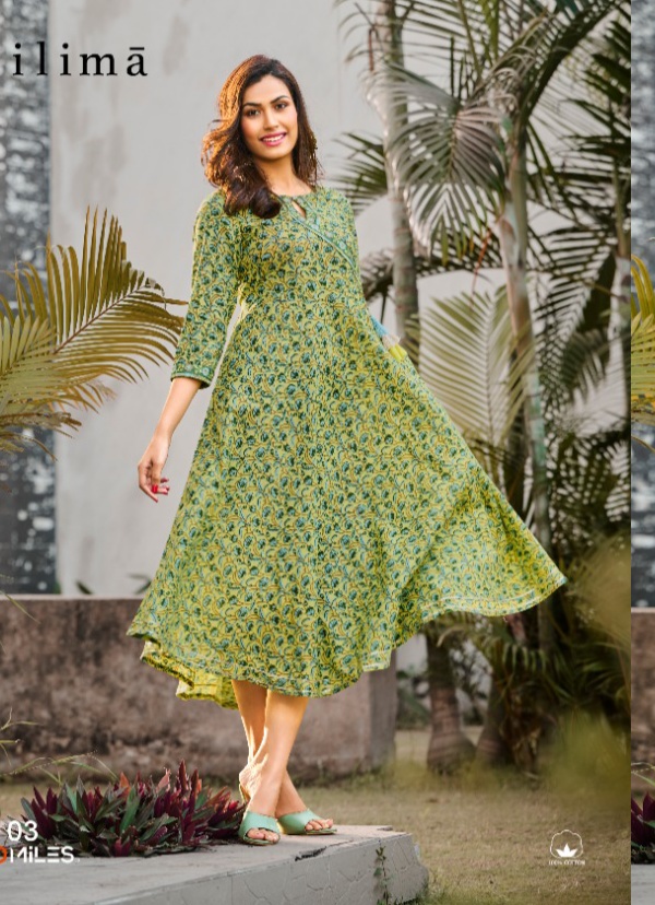 100 miles nilima cotton decent look kurti catalog