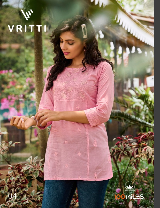 100 miles vritti cotton decent look top catalog