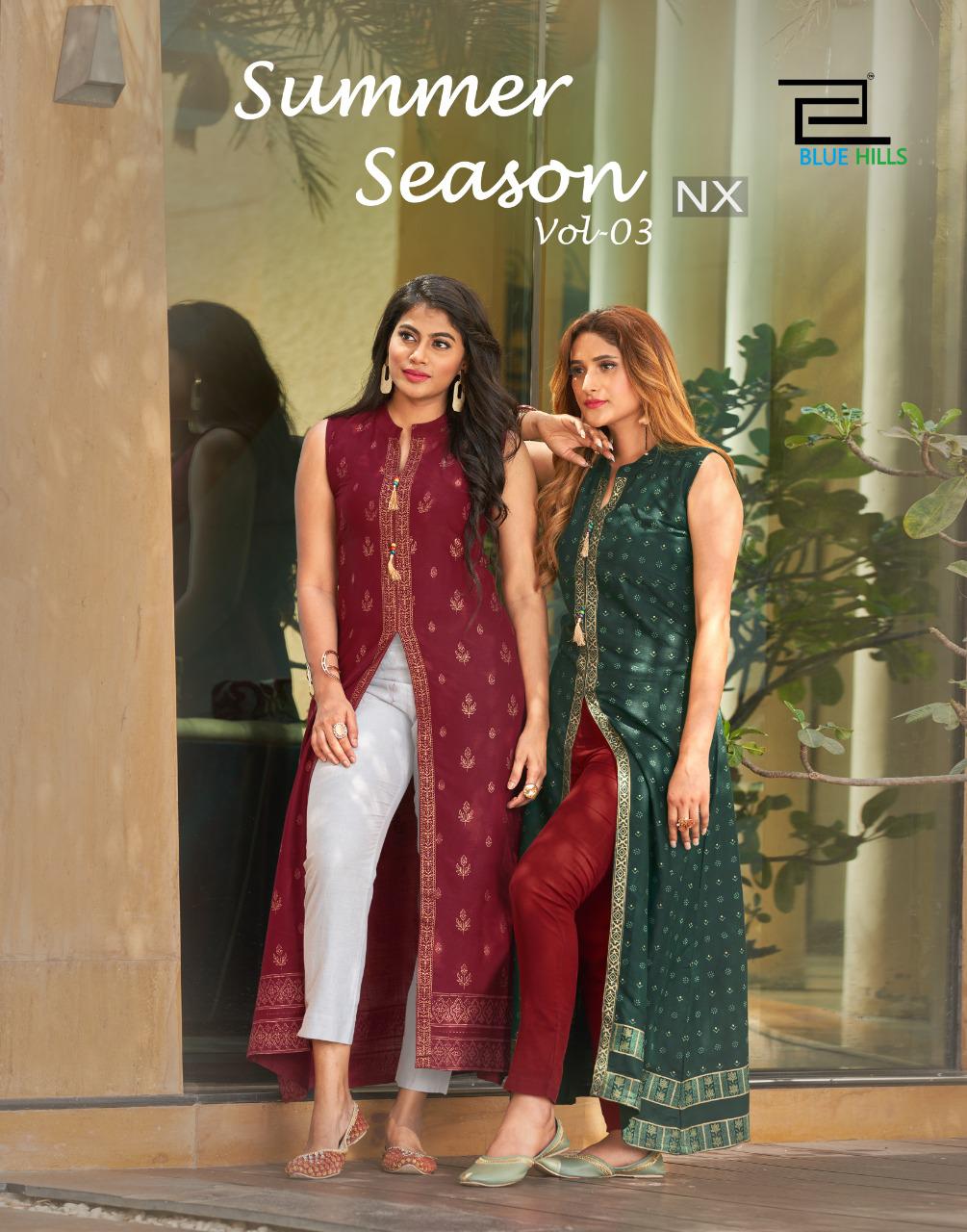 blue hills summer season vol 3 nx rayon astonishing kurti catalog