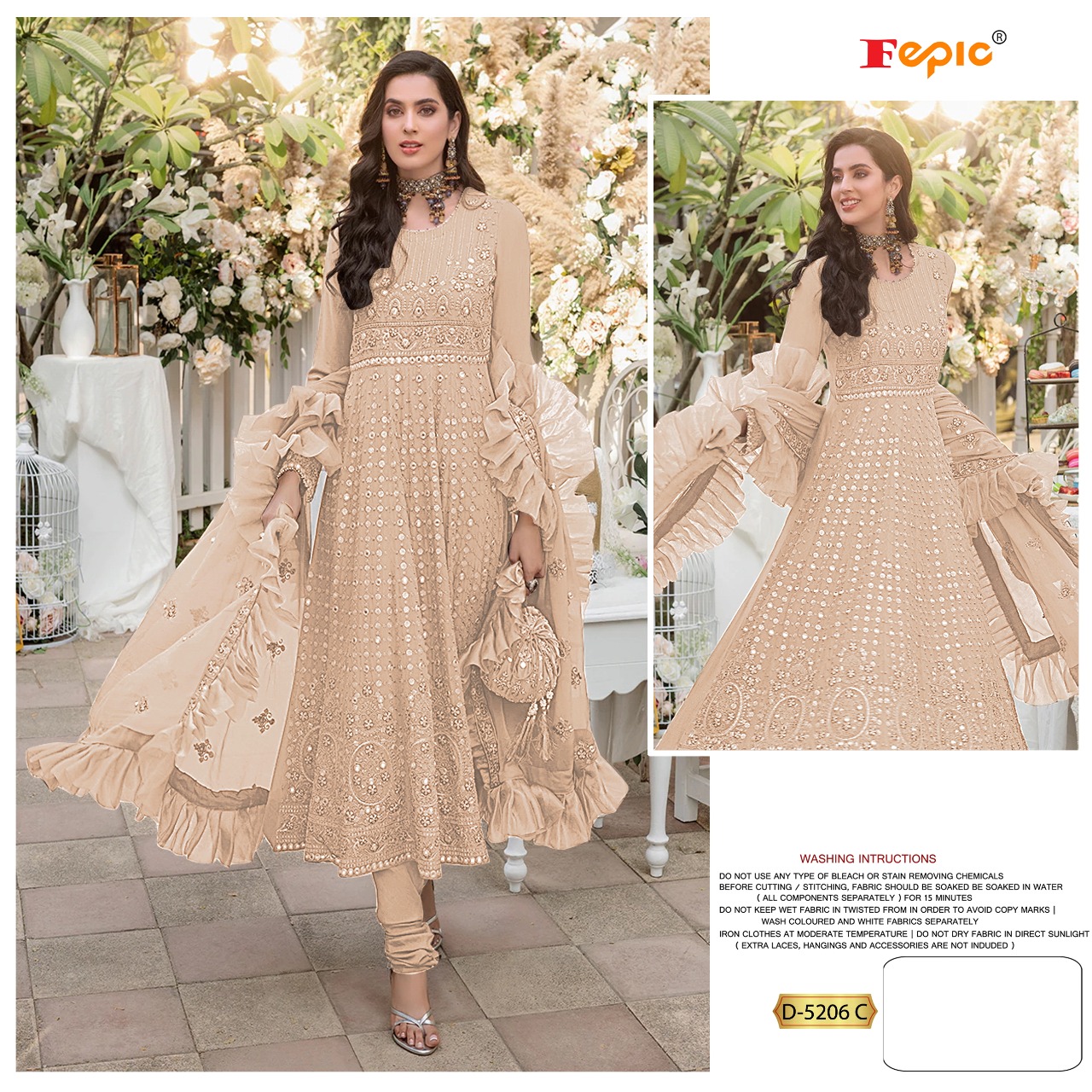 fepic rosemeen d 5206 georgette attractive  look salwar suit catalog