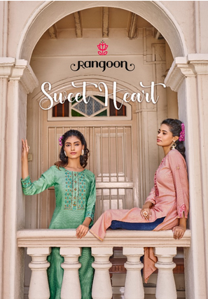 rangoon Sweet Heart Cotton Lining classic trendy look kurti catalog