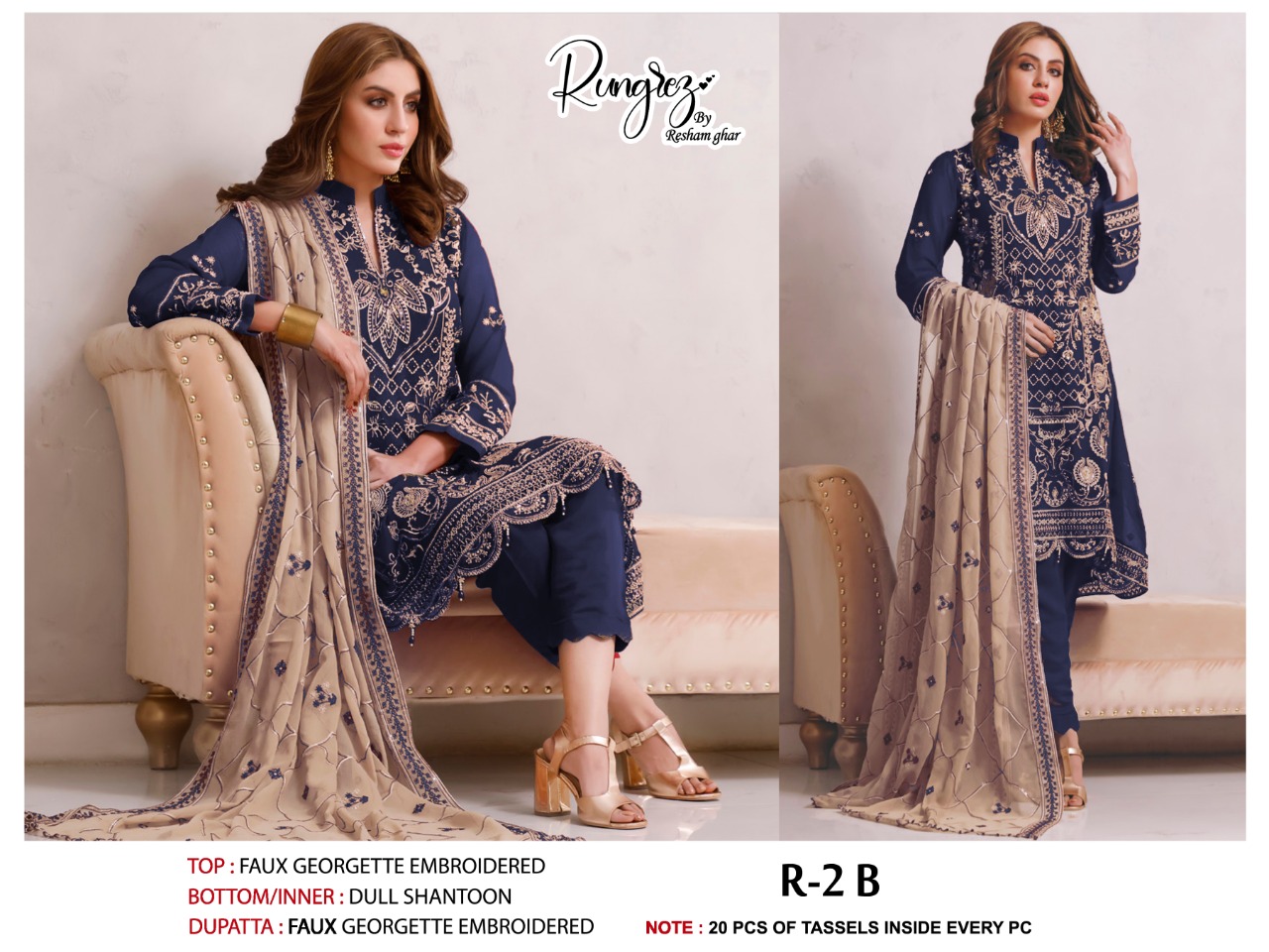 rungrez  RUNGREZ R 2 B Salwar Kameez Georgette Singles