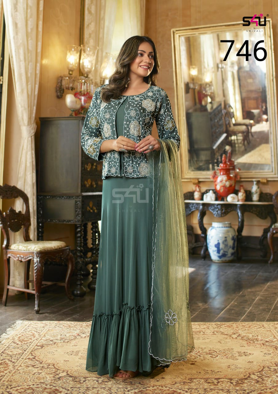 s4u d no 746 fancy festive look indo western size set