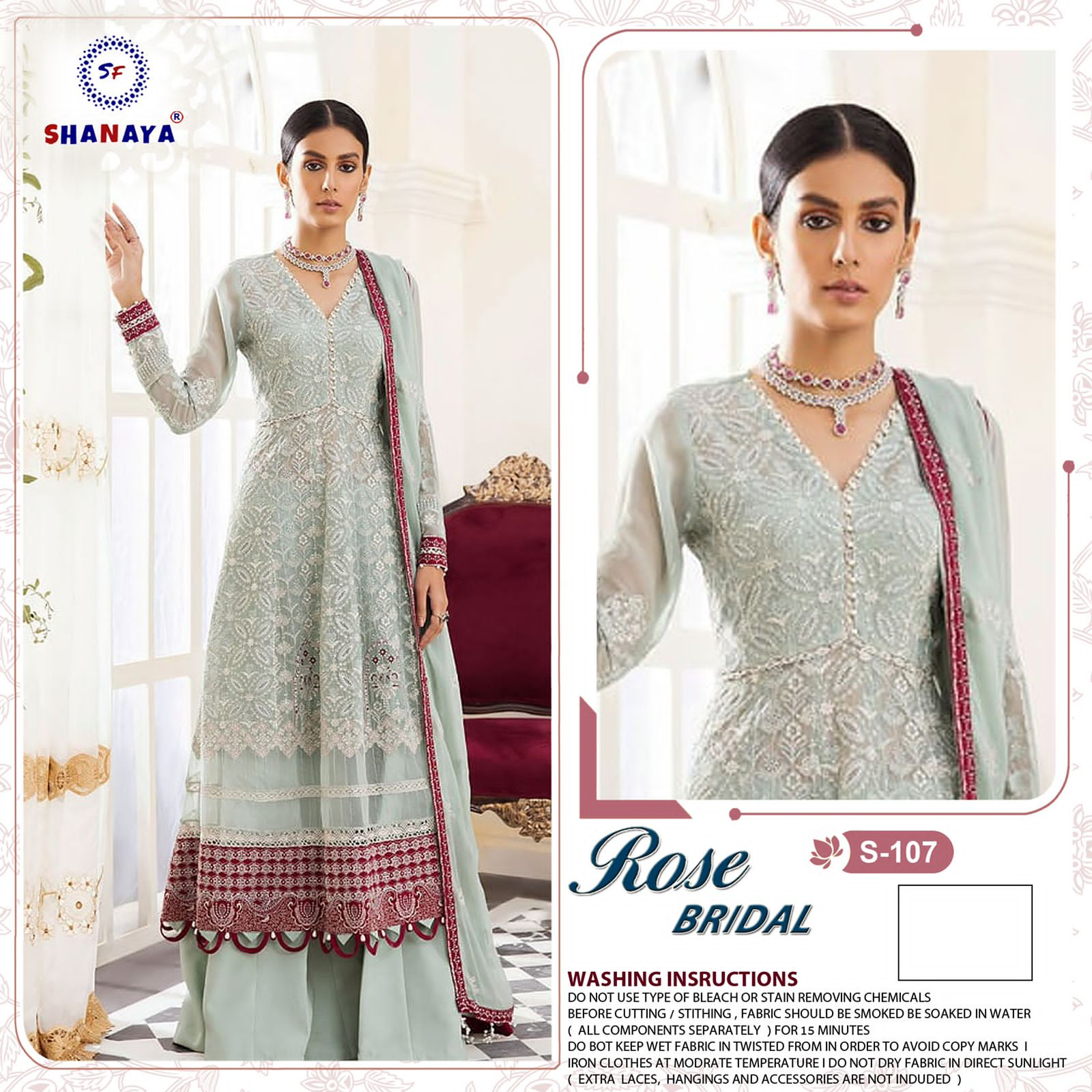 shanaya rose bridel D No S 107 gerogette catchy look salwar suit single