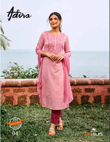 100 miles adira cotton new and modern style top bottom with dupatta catalog