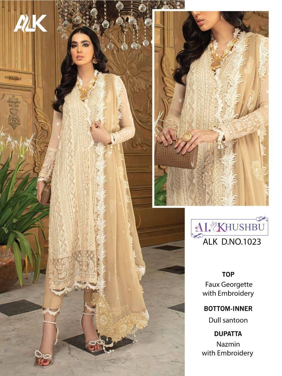 al khushbu 1023 georgette regal look sawar suit single