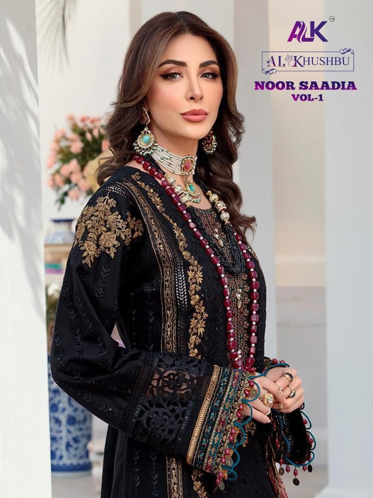 al khushbu noor saadia vol 1 cotton gorgeous look salwar suit catalog