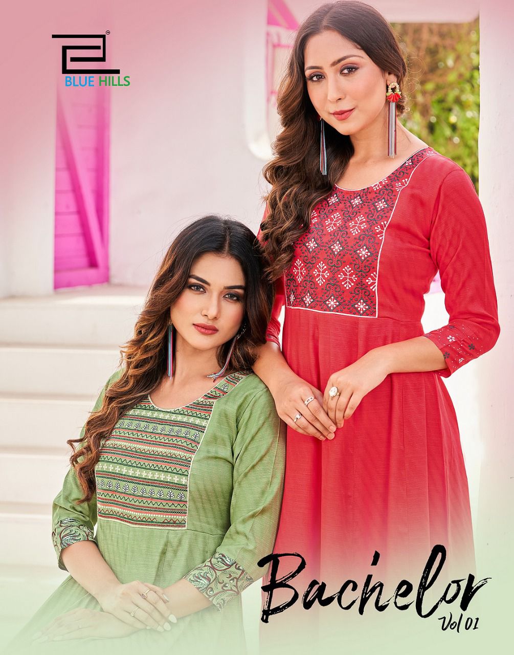 blue hills bachelor vol 1 rayon new and modern style long kurti catalog