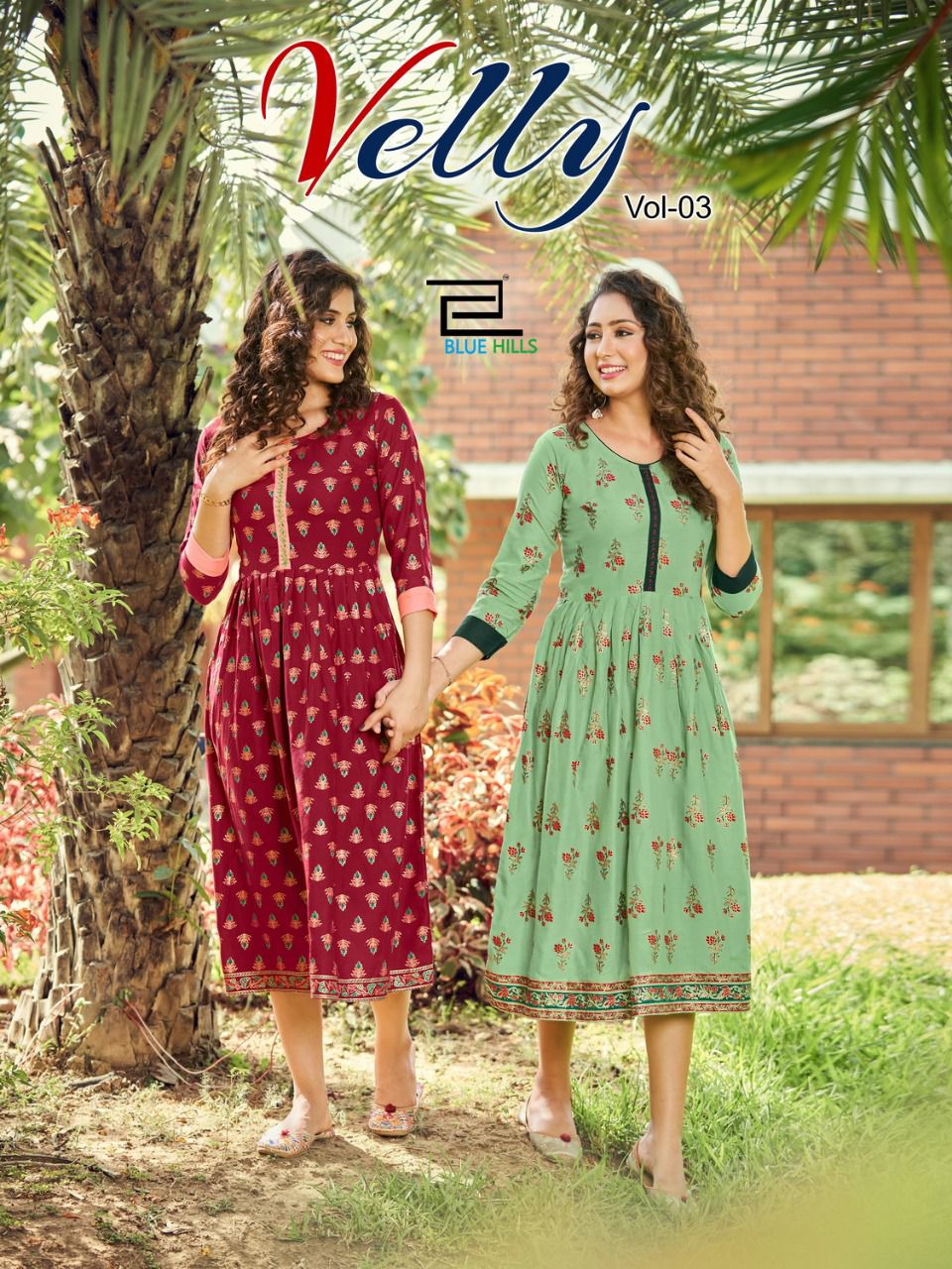 blue hills velly vol 3 rayon eleganr kurti catalog