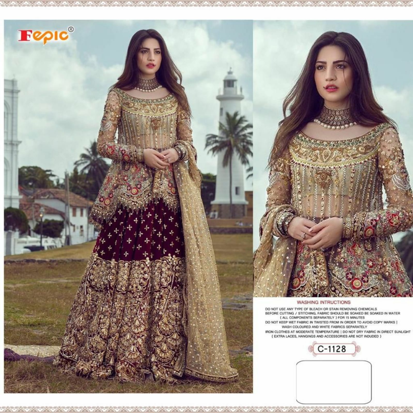 fepic rosemeen c 1128 net heavy embroidered innovative look salwar suit single