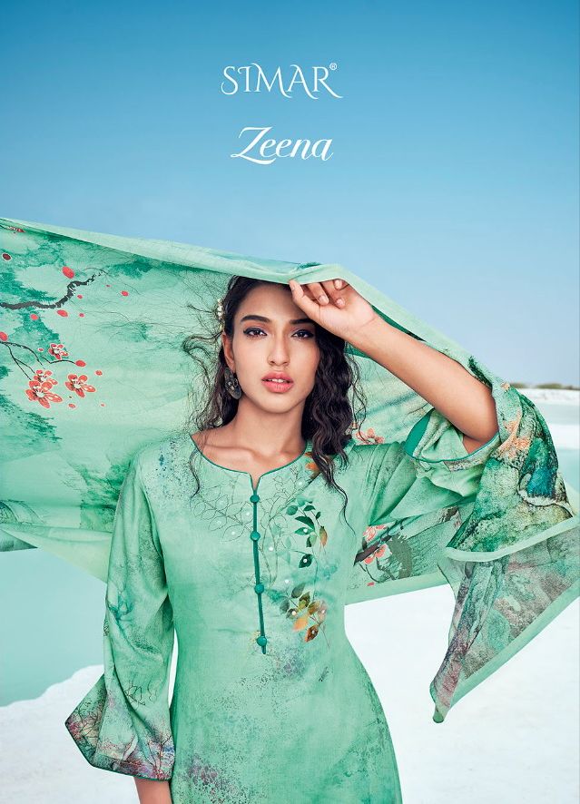 glossy simar zeena cotton exclusive print salwar suit catalog