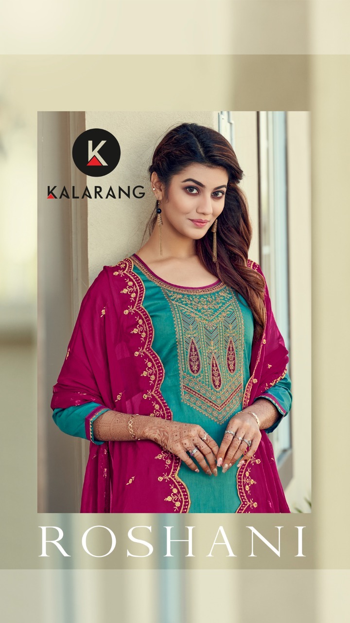 kalarang roshani jam silk elegant salwar suit catalog