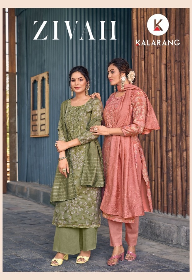 kalarang zivah muslin decent look salwar suit catalog