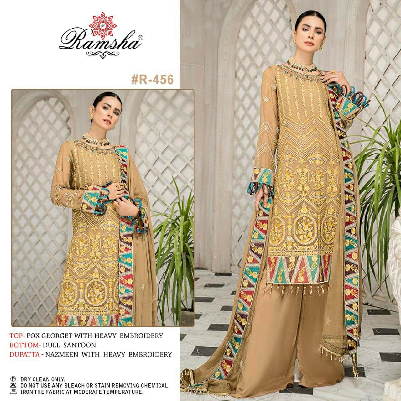 ramsha ramsha r 456 georgette regal look salwar suit single