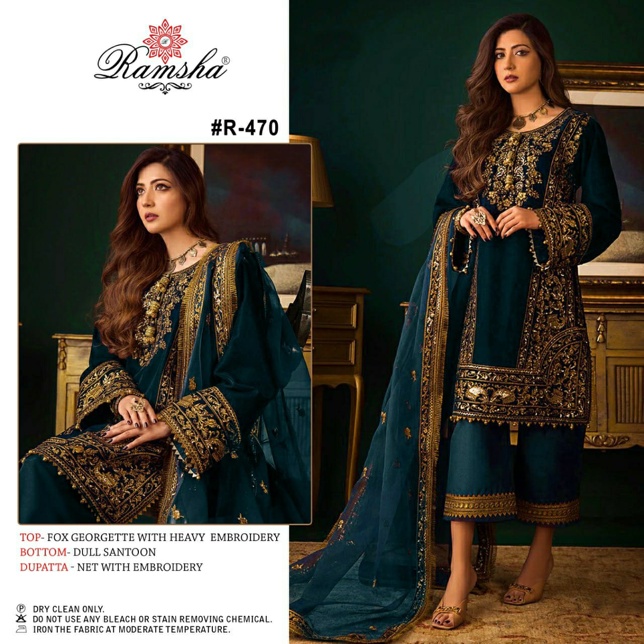 ramsha ramsha r 470 georget decent look salwar suit single