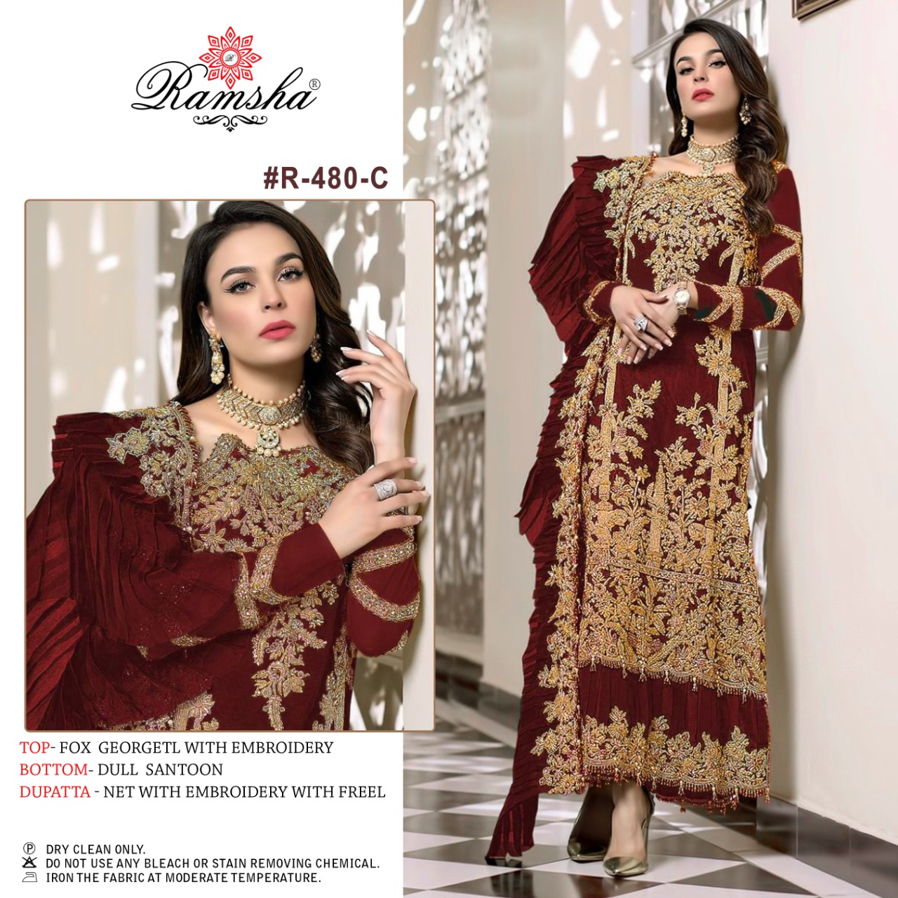 Ramsha Ramsha R-480 C Salwar Kameez Georgette Singles