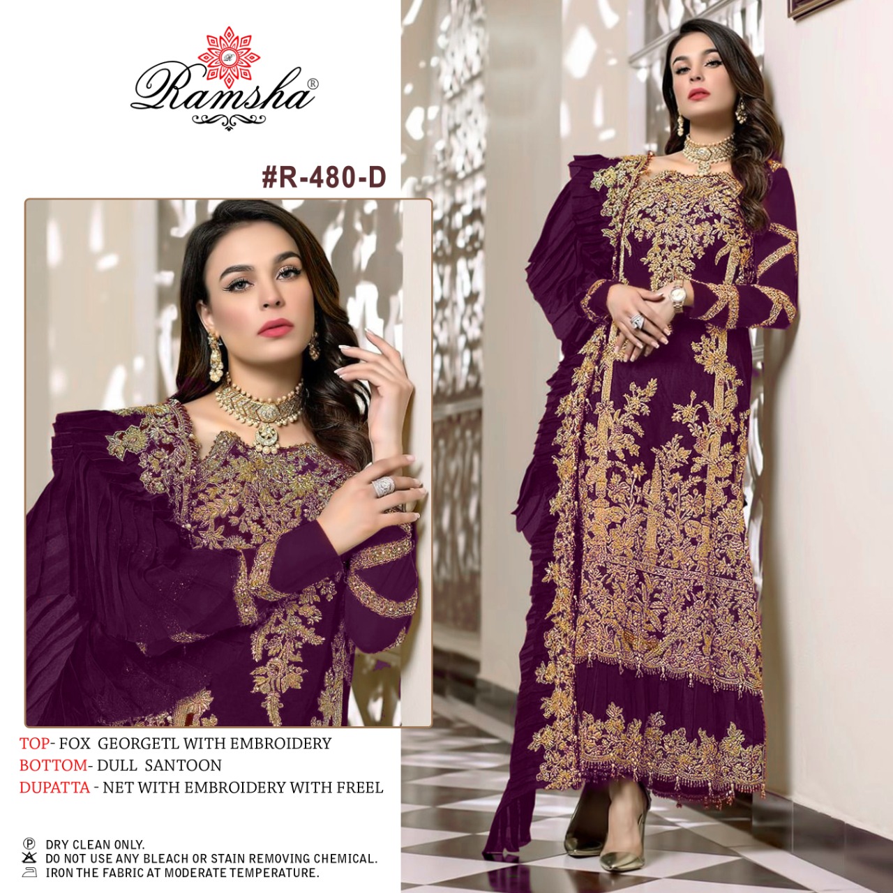 Ramsha Ramsha R-480 D Salwar Kameez Georgette Singles