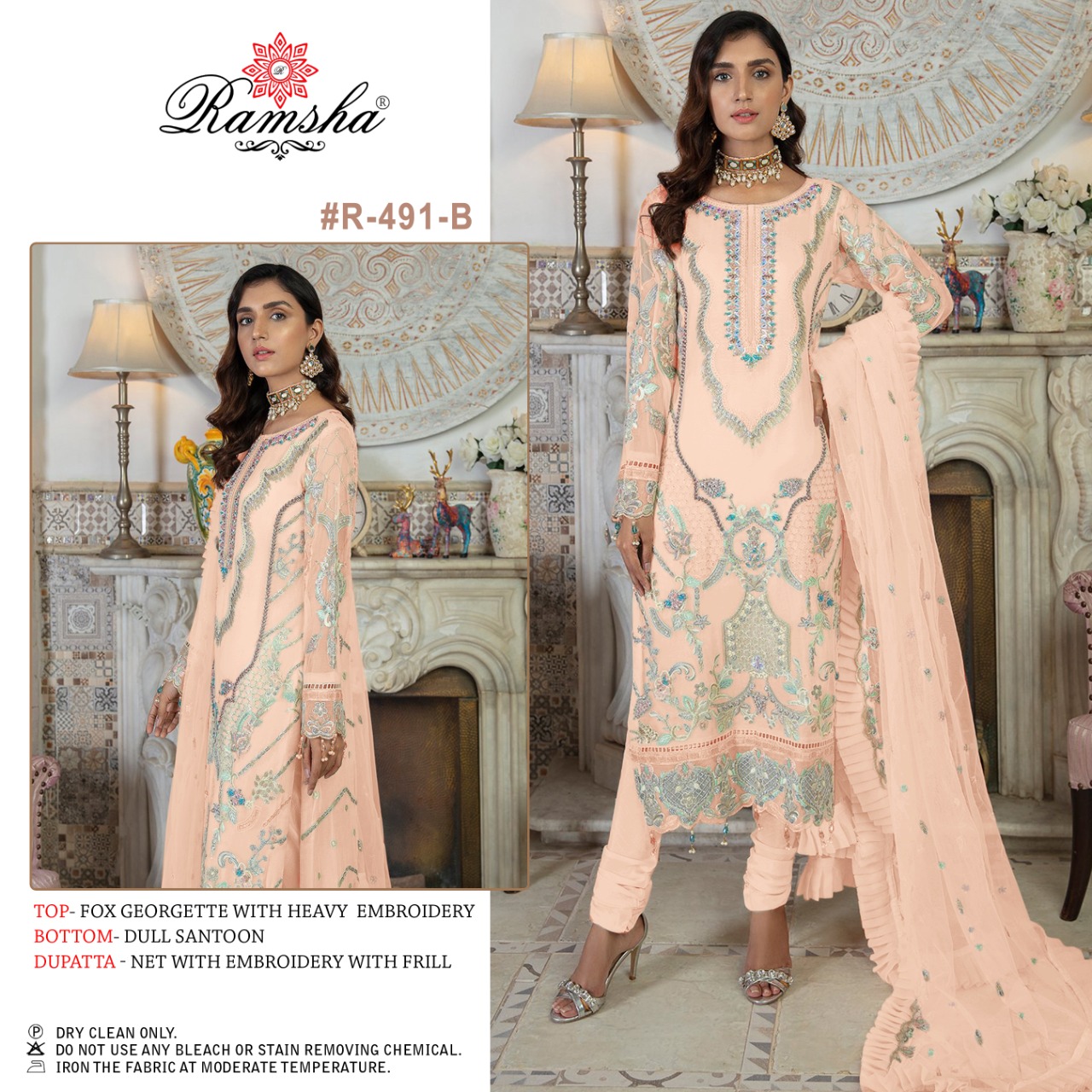 Ramsha Ramsha R-491 B Salwar Kameez Georgette Singles