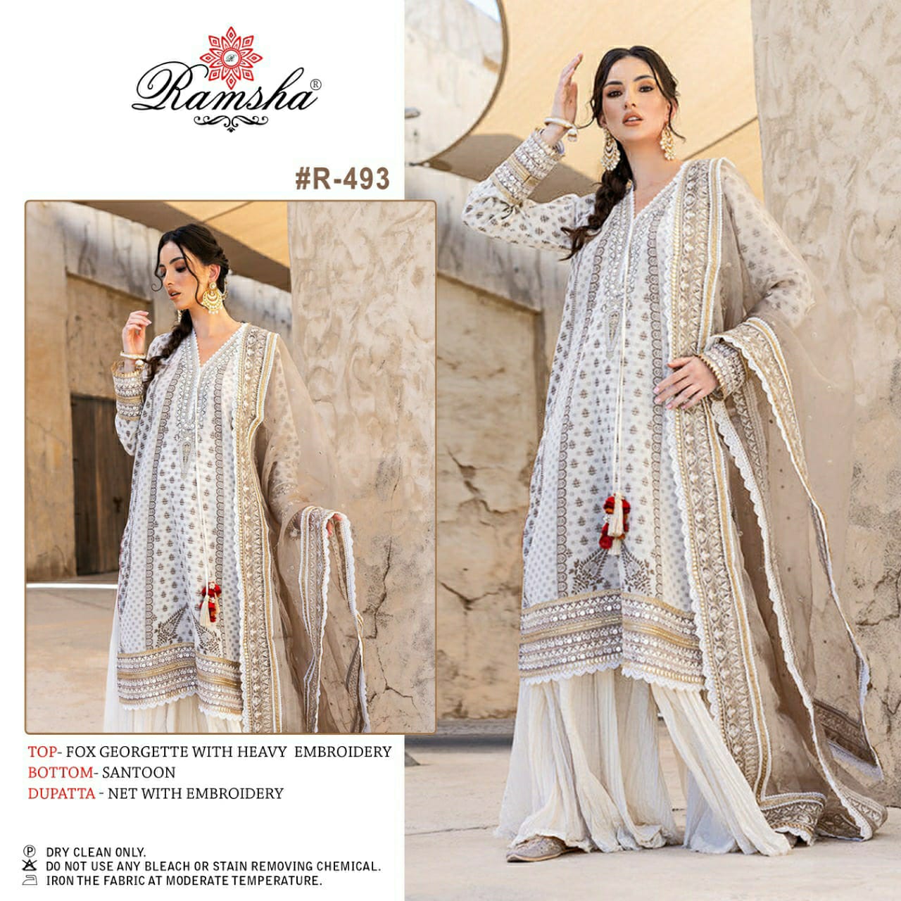 ramsha ramsha r 493 georgette regal look salwar suit single