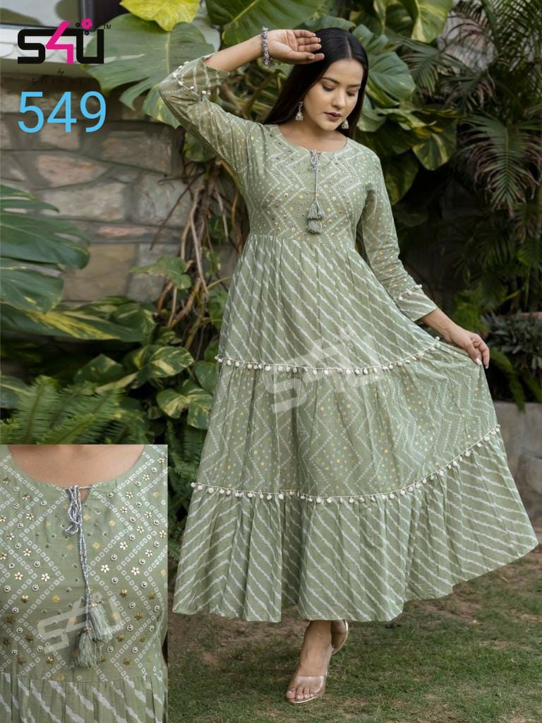 s4u 549 fancy catchy look kurti size set