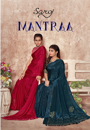 saroj saree Mantraa silk elegant look saree catalog