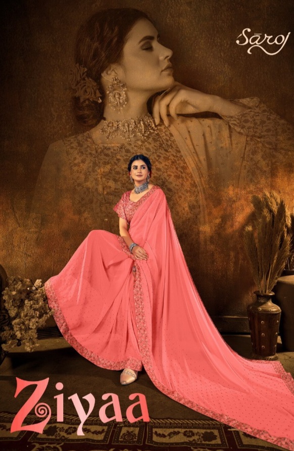 saroj saree ziyaa  georgette gorgeous look saree catalog