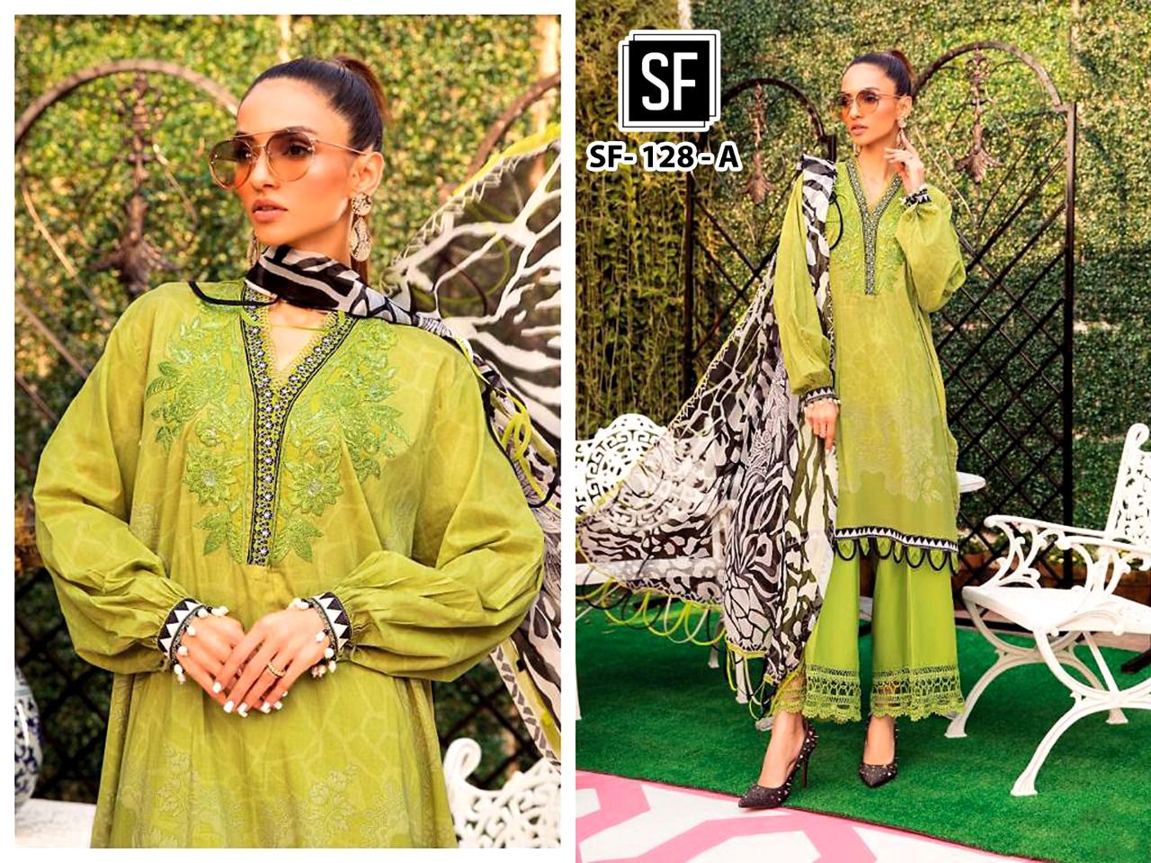 sf sf 128 cotton decent look salwar suit cotton dupatta catalog