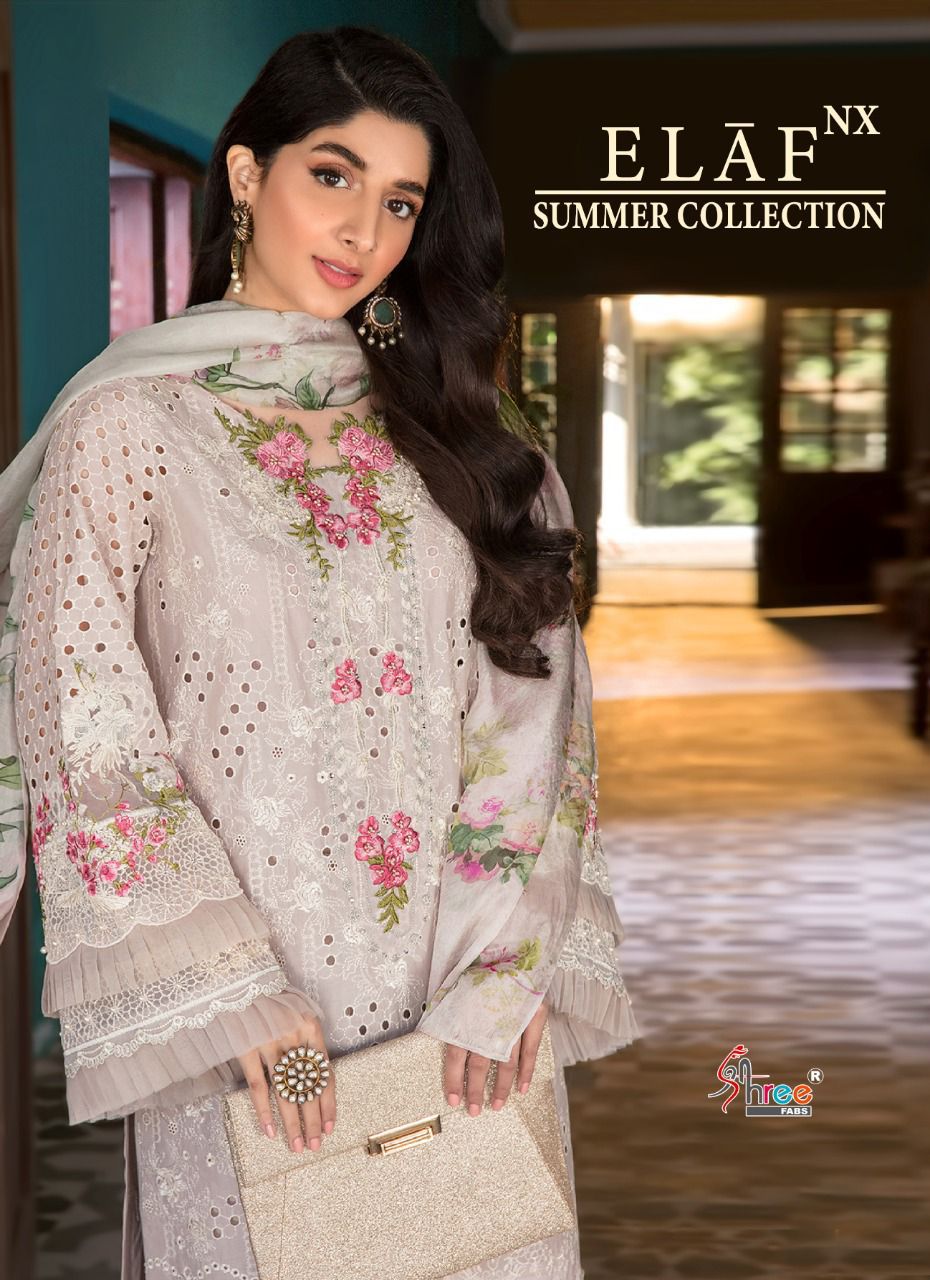 shree fab elaf nx summer collection cotton festive look salwar suit catalog