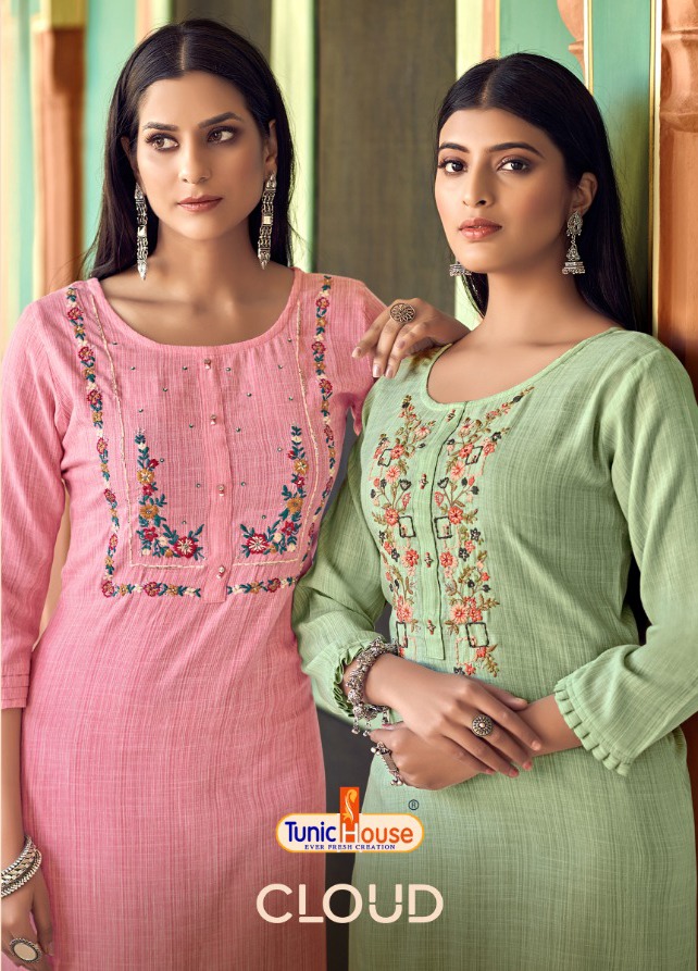 Tunic house cloud rayon graceful look kurti catalog