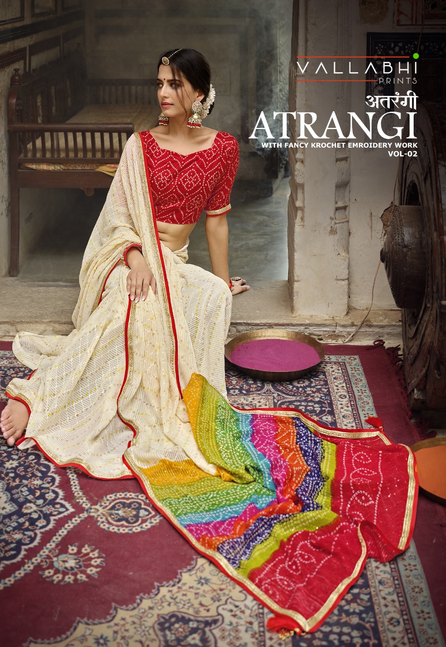 vallabhi print atrangi vol 2 georgette attractive look saree catalog