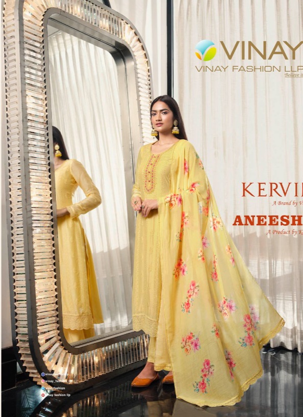 vinay fashion kervin aneesha muslin decent embroidary look salwar suit catalog