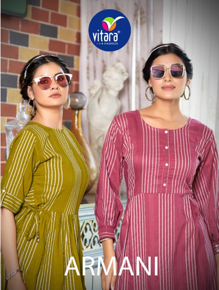 vitara fashion armani kadambri silk innovaive style kurti catalog