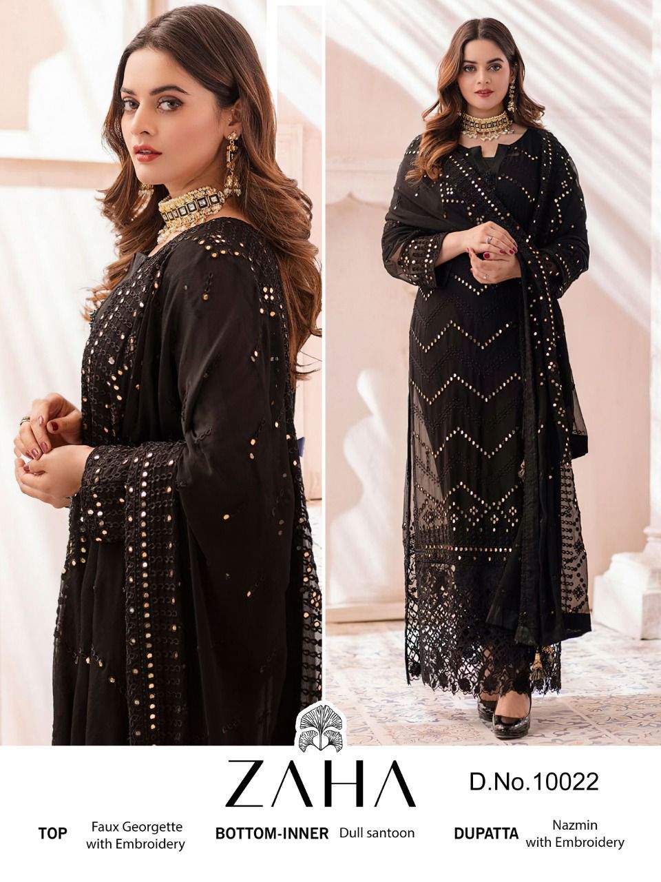 zaha 10022 georette attractive salwar suit single