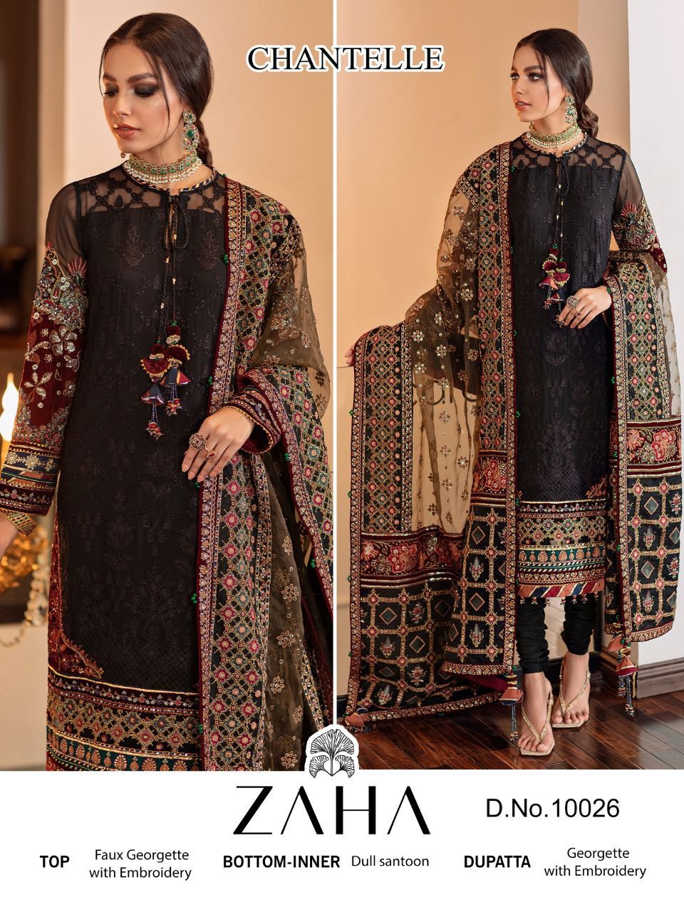 zaha 10026 georgette astonishing salwar suit single