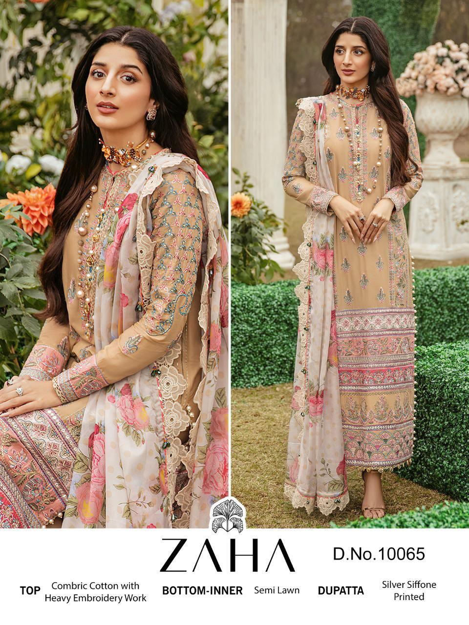 zaha  10065 cotton graceful look salwar suit single