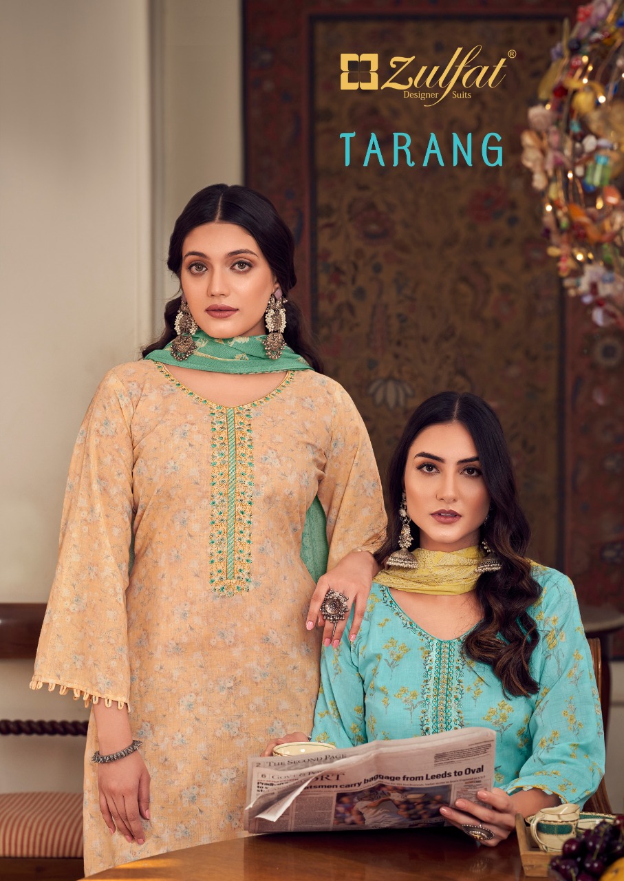 zulfat designer suit tarang cotton elegant salwar suit catalog