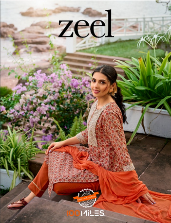 100 miles zeel poly cambric new and modern style top bottom with dupatta catalog