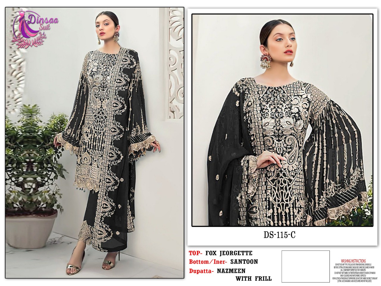 dinsaa suit Dinsaa 115 C Salwar Kameez Fox georgette Singles