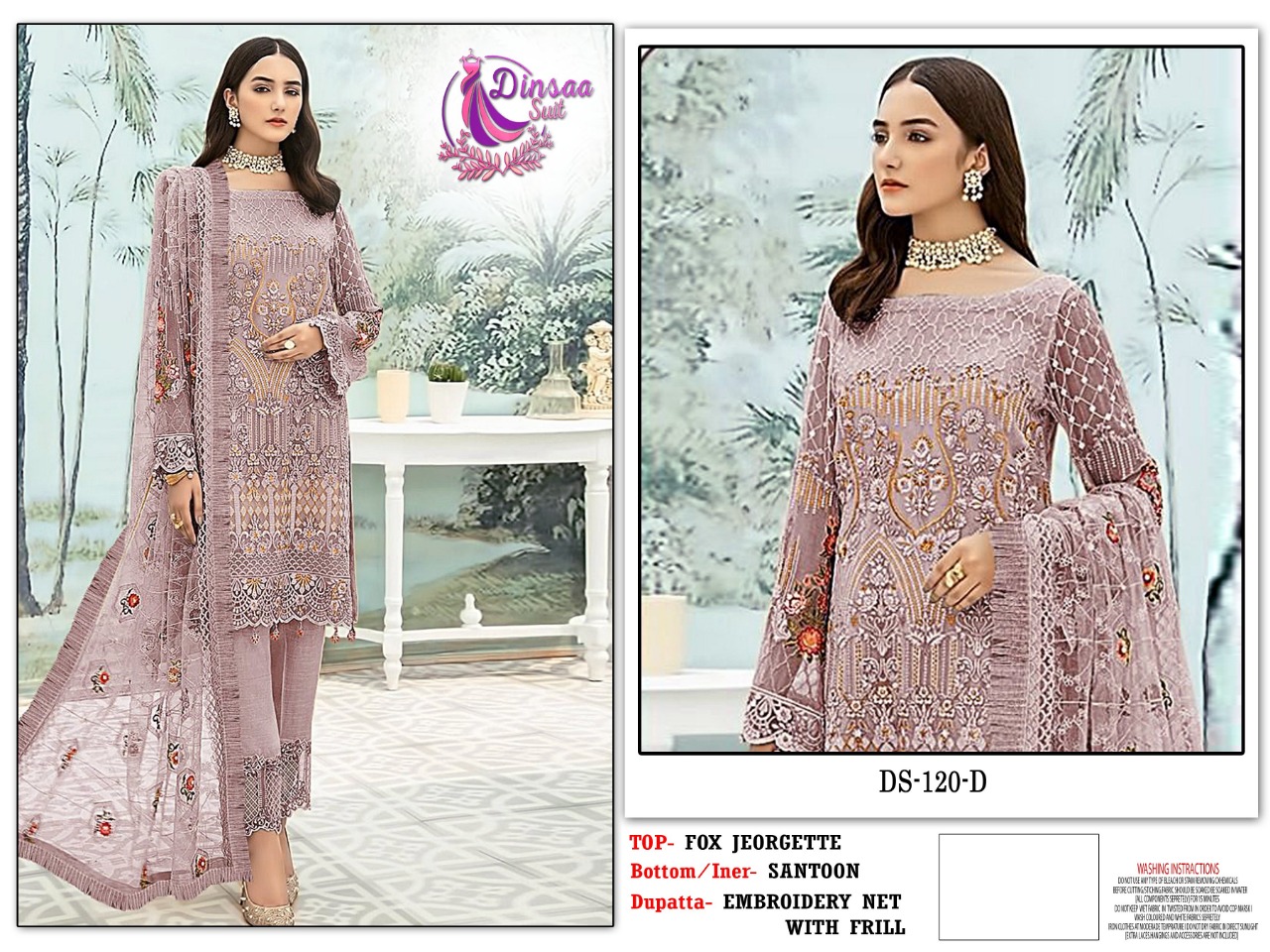 dinsaa suit DINSAA 120 D Salwar Kameez Fox georgette Singles