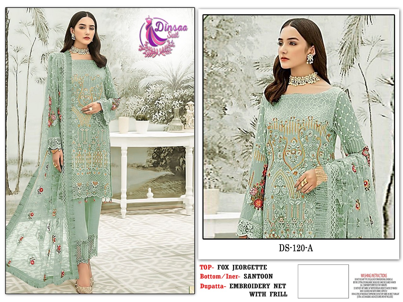 dinsaa suit DINSAA 120 A Salwar Kameez Fox georgette Singles