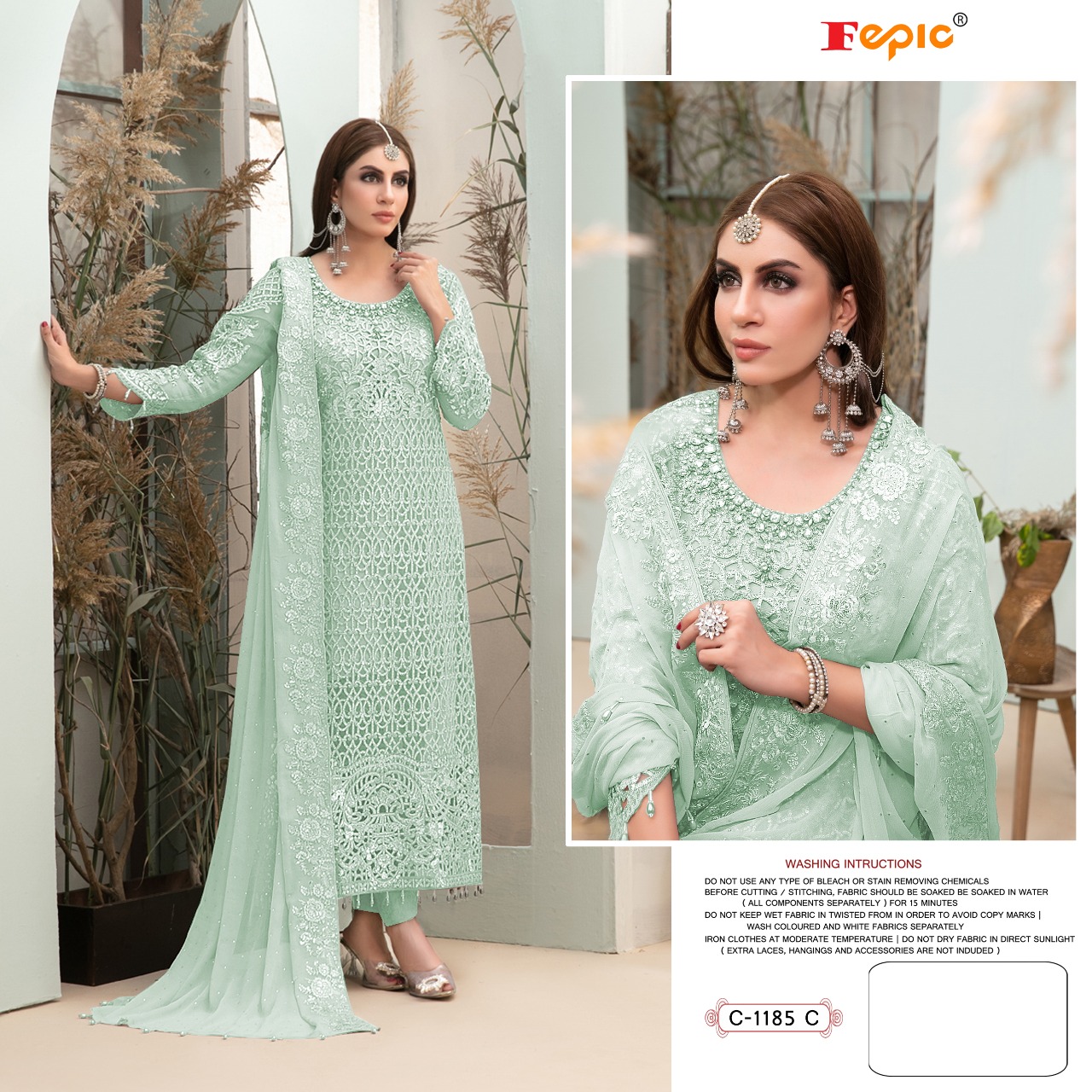 fepic rosemeen c 1185 butterfly net festive look salwar suit catalog