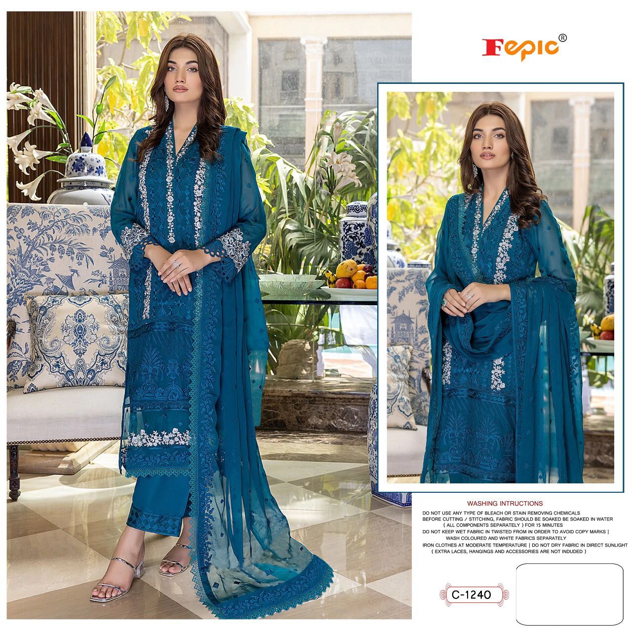 fepic rosemeen c 1240 georgette regal look salwar suit single