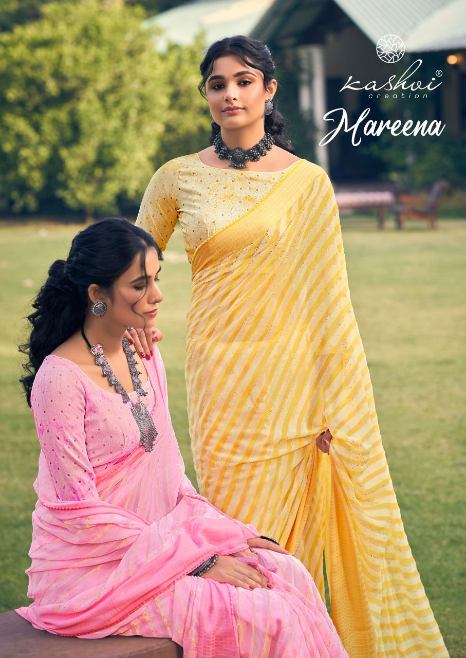 lt kashvi creation mareena georgette astonishing saree catalog