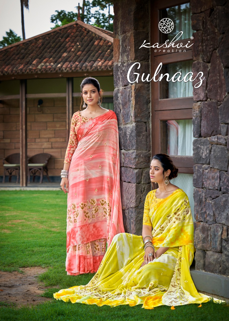 lt keshvi creation gulnaaz georgette astonishing saree catalog