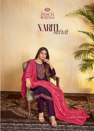 panch ratna nariti parampara silk gorgeous look salwar suit catalog